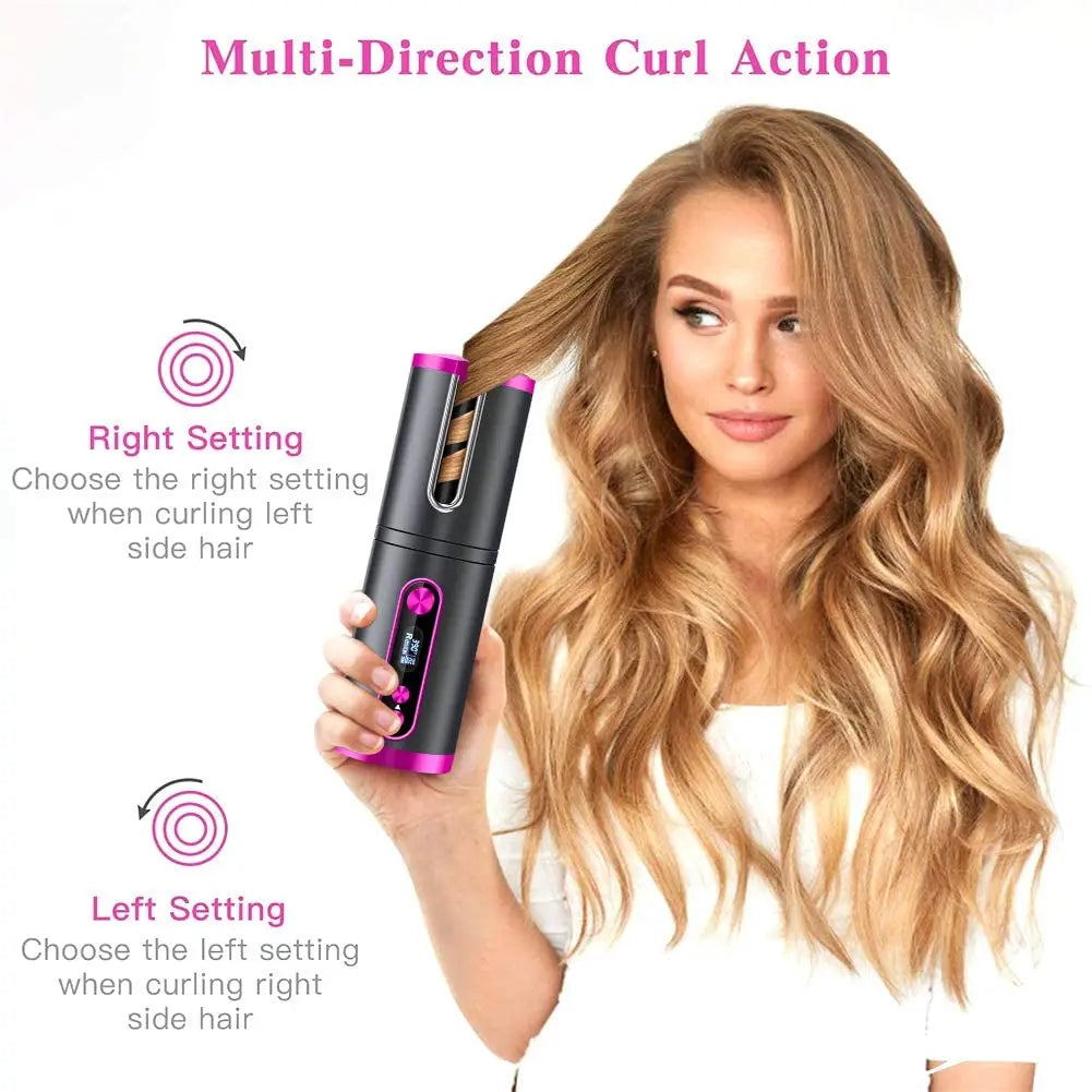 Runsnail Cordless Auto Hair Curler, LED Temperature Display and Timer/USB Rechargeable Pattan Australia